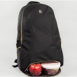 BuffBunny Game Changer Backpack Vegan Leather Onyx Black Meal Storage Computer